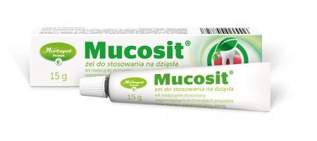 Mucosit, żel do stosowania na dziąsła, 15 g + Bez recepty | Jama ustna i zęby | Afty i pleśniawki ++ Herbapol Poznań