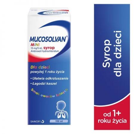 Mucosolvan Mini, 15 mg/5 ml syrop, 100 ml + Bez recepty | Przeziębienie i grypa | Kaszel ++ Boehringer Ingelheim