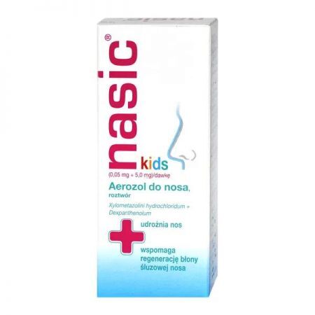 Nasic Kids, (0,05mg+5mg)/dawkę aerozol do nosa roztwór, 10 ml + Bez recepty | Przeziębienie i grypa | Katar i zapalenie zatok ++ Cassella-Med