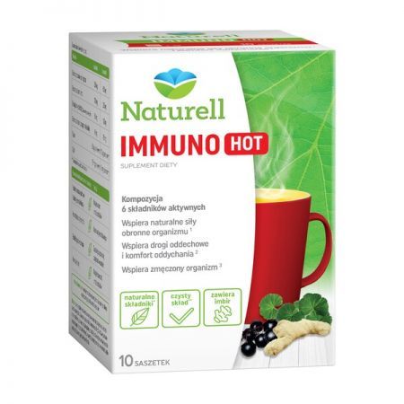 Naturell Immuno HOT, proszek w saszetkach, 10 g x 10 szt. DATA WAŻNOŚCI 31.07.2022 + Bez recepty | Odporność | Pozostałe preparaty wzmacniające ++ Us Pharmacia