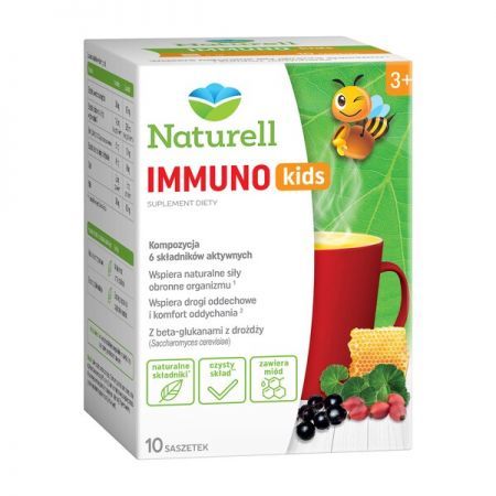 Naturell Immuno kids, proszek w saszetkach, 10 g x 10 szt. + Bez recepty | Odporność | Pozostałe preparaty wzmacniające ++ Us Pharmacia