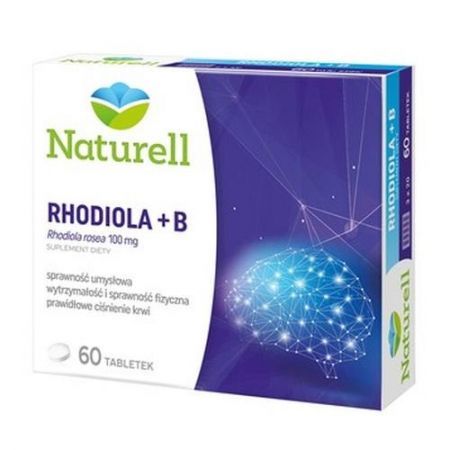 Naturell Rhodiola + B, tabletki, 60 szt. + Bez recepty | Pamięć i koncentracja ++ Us Pharmacia
