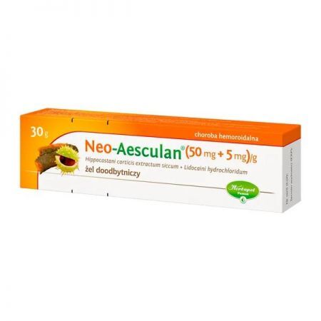 Neo-Aesculan, (50 mg+5 mg)/g żel doodbytniczy, 30 g  DATA WAŻNOŚCI (31,10,2022) + Bez recepty | Serce i krążenie | Hemoroidy ++ Herbapol Poznań