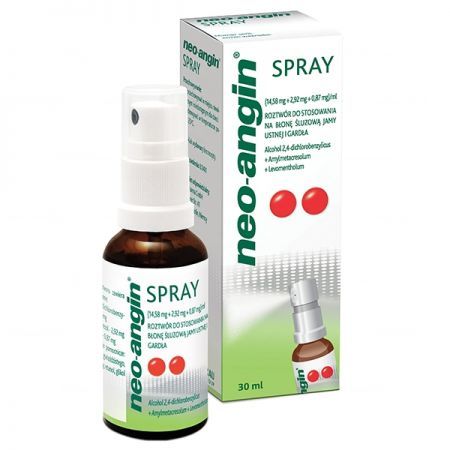 Neo-Angin Spray, roztwór do jamy ustnej i gardła, 30 ml + Bez recepty | Przeziębienie i grypa | Ból gardła i chrypka ++ Klosterfrau