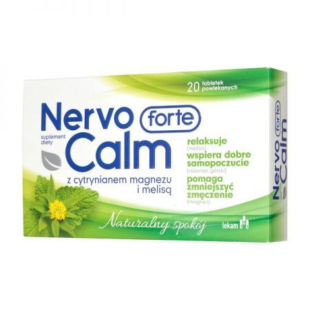 NervoCalm Forte, tabletki, 20 szt. + Bez recepty | Uspokajające i nasenne | Nerwy i stres ++ Lek-Am