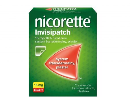 Nicorette Invisipatch Krok 2, 15 mg/ 16 h system transdermalny plastry, 7 szt + Bez recepty | Rzucenie palenia ++ Johnson &amp; Johnson