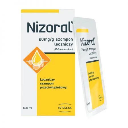 Nizoral, 20 mg/g szampon leczniczy, 6 ml x 6 saszetek + Kosmetyki i dermokosmetyki | Pielęgnacja | Włosy | Szampony ++ Johnson &amp; Johnson