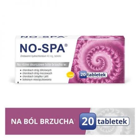 No-Spa, 40 mg, tabletki, 20 szt + Bez recepty | Przeciwbólowe | Bóle menstruacyjne ++ Sanofi Aventis