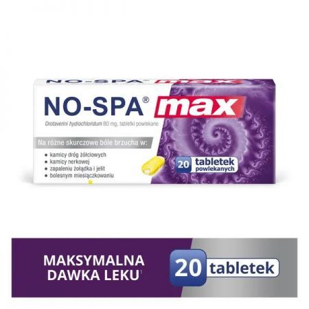 No-Spa Max, 80 mg tabletki powlekane, 20 szt. + Bez recepty | Przeciwbólowe | Bóle menstruacyjne ++ Chinoin