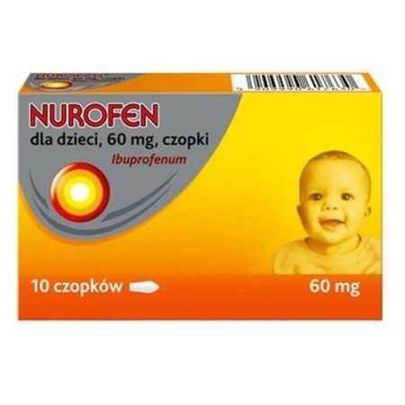 Nurofen dla dzieci, 60 mg czopki, 10 szt + Mama i dziecko | Dolegliwości dziecięce | Gorączka ++ Reckitt Benckiser