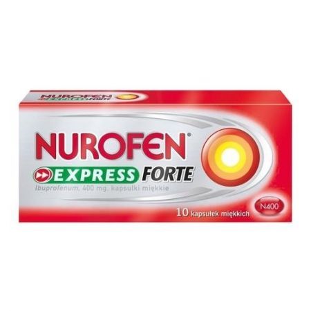 Nurofen Express Forte, 400 mg kapsułki miękkie, 10 szt + Bez recepty | Przeciwbólowe | Ból głowy i migrena ++ Reckitt Benckiser