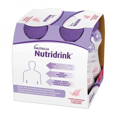 Nutridrink, płyn o smaku truskawkowym, 125 ml x 4 szt. + Bez recepty | Żywienie medyczne ++ Nutricia