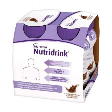 Nutridrink, płyn smak czekoladowy, 4 x 125 ml + Bez recepty | Żywienie medyczne ++ Nutricia
