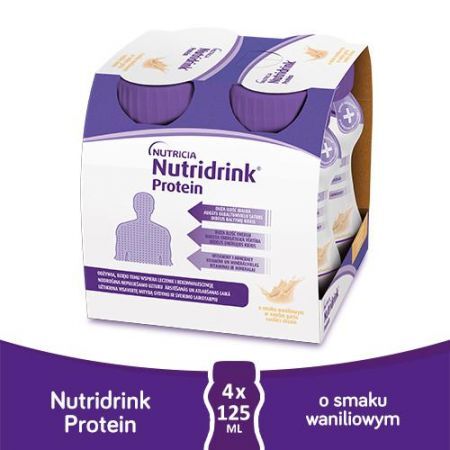 Nutridrink Protein, płyn o smaku waniliowym, 125 ml x 4 szt. + Bez recepty | Żywienie medyczne ++ Nutricia