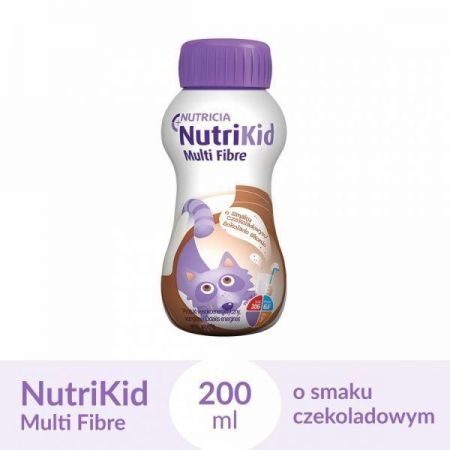 NutriKid Multi Fibre, płyn o smaku czekoladowym, 200 ml + Bez recepty | Przewód pokarmowy i trawienie | Zaparcia ++ Nutricia