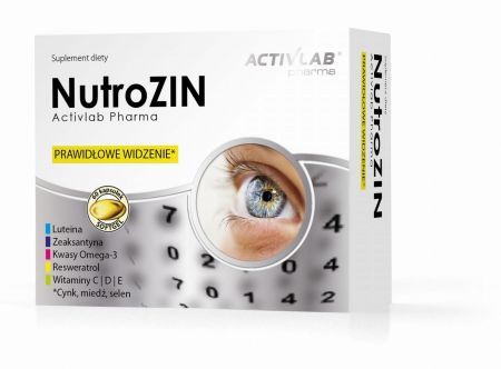 NutroZIN, kapsułki miękkie, 60 szt. Activlab Pharma + Bez recepty | Oczy i wzrok | Witaminy na oczy ++ Unipro