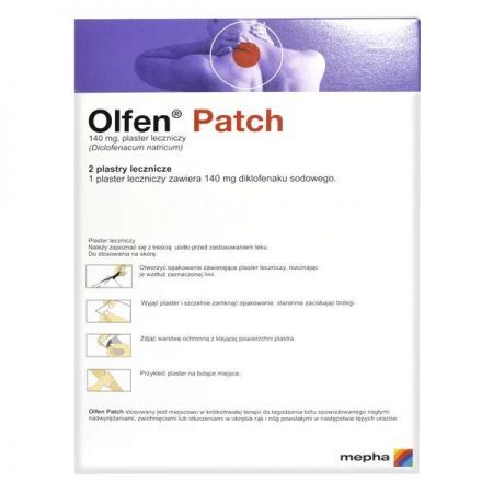Olfen Patch, 140 mg plastry lecznicze, 2 szt + Bez recepty | Kości, stawy, mięśnie | Ból mięśni i stawów ++ Teva
