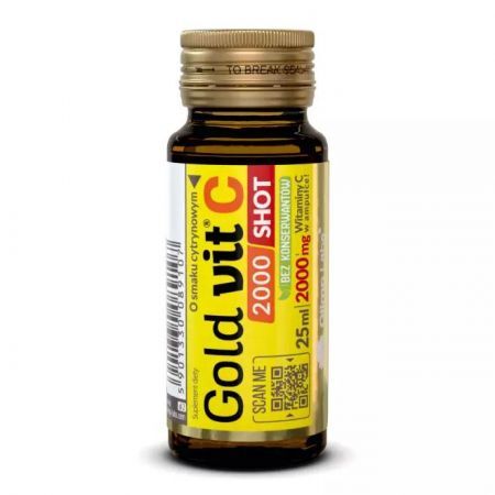 Olimp Gold Vit C 2000 Shot, płyn o smaku cytrynowym, 1 szt. + Bez recepty | Witaminy i minerały | Witamina C ++ Olimp Laboratories