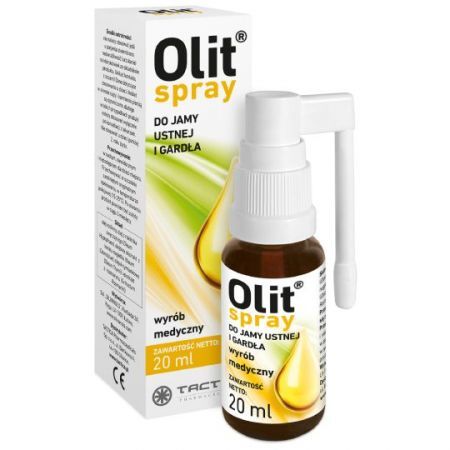 Olit, spray do jamy ustnej i gardła, 20 ml + Bez recepty | Przeziębienie i grypa | Ból gardła i chrypka ++ Tactica Pharmaceuticals
