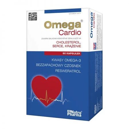 Omega Cardio + czosnek, kapsułki, 60 szt. + Bez recepty | Serce i krążenie | Wzmocnienie serca ++ Holbex