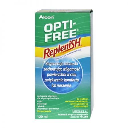 Opti-Free Replenish, płyn dezynfekcyjny do soczewek, 120 ml + Bez recepty | Oczy i wzrok | Soczewki i okulary ++ Alcon