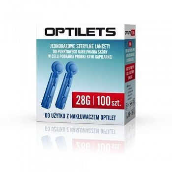OptiLets, jednorazowe, sterylne lancety, 100 szt. + Bez recepty | Cukrzyca | Nakłuwacze i lancety ++ Diagnosis