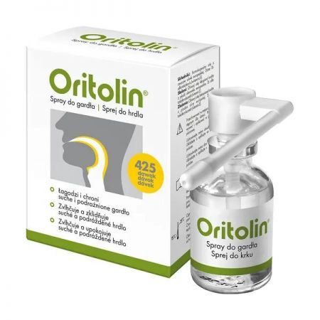 Oritolin, spray do gardła, 30 ml + Bez recepty | Przeziębienie i grypa | Ból gardła i chrypka ++ Qpharma