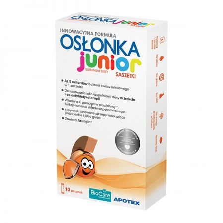 Osłonka Junior, proszek, 1 g x 10 saszetek + Bez recepty | Przewód pokarmowy i trawienie | Probiotyki ++ Aurovitas Pharma