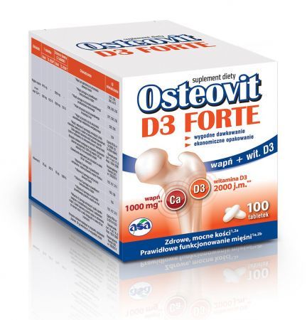 Osteovit D3 Forte, tabletki, 100 szt. + Bez recepty | Kości, stawy, mięśnie | Na mocne kości ++ Asa
