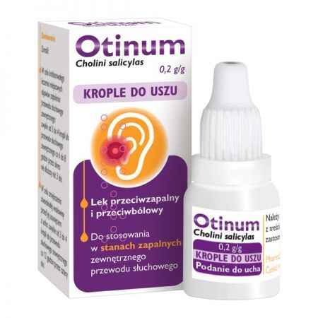Otinum, 20% (200 mg/g) krople do uszu, 10 g + Bez recepty | Uszy | Ból ucha ++ Polfa Rzeszów