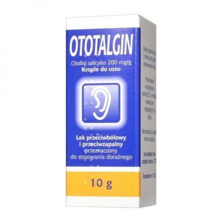 Ototalgin, 200 mg/g krople do uszu, 10 g + Bez recepty | Uszy | Ból ucha ++ Farmina