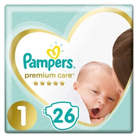 Pampers Premium Care 1, pieluchy dla dzieci (2−5 kg), 26 szt. + Mama i dziecko | Akcesoria dla dziecka | Pieluszki, podkłady, chusteczki ++ Procter &amp; Gamble