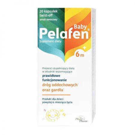 Pelafen Baby 6m+, kapsułki twist-off, 20 szt. + Bez recepty | Przeziębienie i grypa | Preparaty wspomagające ++ Phytopharm