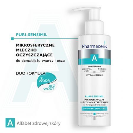 Pharmaceris A Puri-Sensimil, mikrosferyczne mleczko oczyszczające do demakijażu twarzy i oczu, 190 ml + Kosmetyki i dermokosmetyki | Pielęgnacja | Twarz | Makijaż i demakijaż ++ Laboratorium Kosmetyczne Dr Irena Eris
