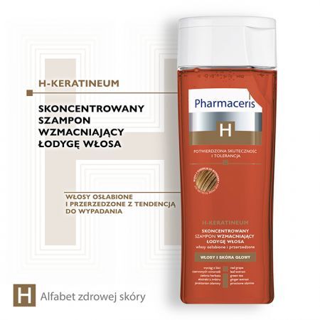 Pharmaceris H Keratineum, skoncentrowany szampon wzmacniający włosy osłabione i przerzedzone, 250 ml + Kosmetyki i dermokosmetyki | Pielęgnacja | Włosy | Szampony ++ Laboratorium Kosmetyczne Dr Irena Eris