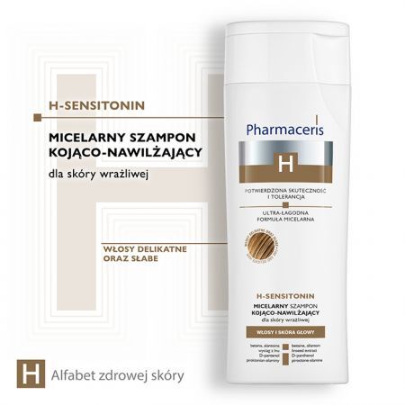 Pharmaceris H Sensitonin, micelarny szampon kojąco-nawilżający do skóry wrażliwej, 250 ml + Kosmetyki i dermokosmetyki | Pielęgnacja | Włosy | Szampony ++ Laboratorium Kosmetyczne Dr Irena Eris