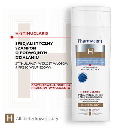 Pharmaceris H Stimuclaris, specjalistyczny szampon stymulujący wzrost włosów i przeciwłupieżowy, 250 ml + Kosmetyki i dermokosmetyki | Pielęgnacja | Włosy | Szampony ++ Laboratorium Kosmetyczne Dr Irena Eris