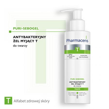 Pharmaceris T Puri-Sebogel, antybakteryjny żel myjący do twarzy, 190 ml + Kosmetyki i dermokosmetyki | Pielęgnacja | Twarz | Preparaty do mycia ++ Laboratorium Kosmetyczne Dr Irena Eris