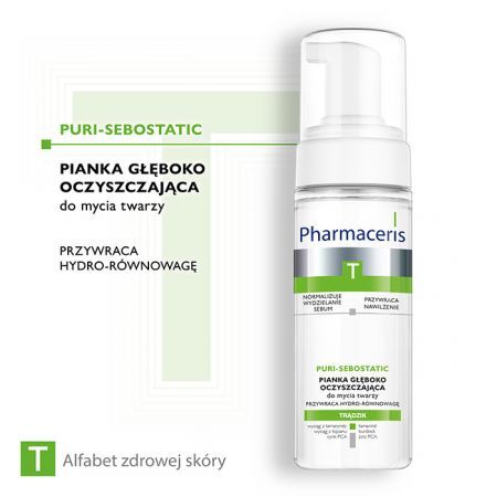 Pharmaceris T Puri-Sebostatic, pianka głęboko oczyszczająca, 150 ml + Kosmetyki i dermokosmetyki | Problemy skórne | Trądzik ++ Laboratorium Kosmetyczne Dr Irena Eris