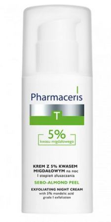 Pharmaceris T, Sebo-Almond Peel 5% krem peelingujący na noc I STOPIEŃ, 50 ml + Kosmetyki i dermokosmetyki | Problemy skórne | Trądzik ++ Laboratorium Kosmetyczne Dr Irena Eris