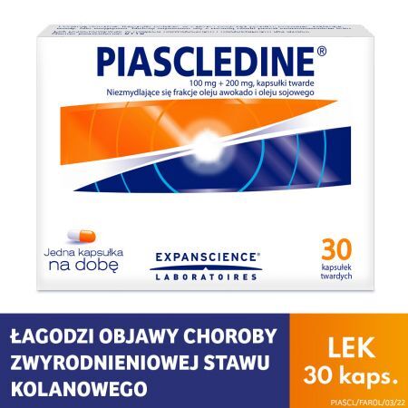 Piascledine, 100 mg + 200 mg kapsułki twarde, 30 szt. + Bez recepty | Kości, stawy, mięśnie | Regeneracja chrząstki stawowej ++ Angelini