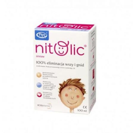 Pipi Nitolic, zestaw na wszy, 100 ml + Kosmetyki i dermokosmetyki | Problemy skórne | Wszawica ++ Icb Pharma