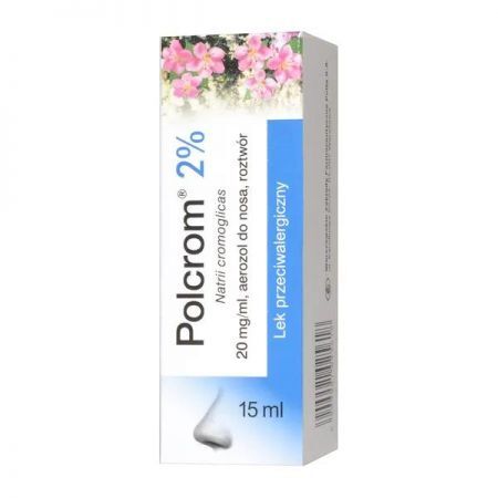 Polcrom, 2% (2,8 mg/dawkę) aerozol do nosa, 15 ml + Bez recepty | Alergia | Preparaty do nosa i oczu ++ Polfa Warszawa