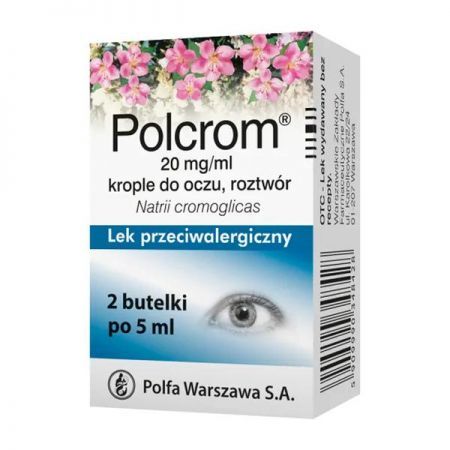 Polcrom, 20 mg/ml krople do oczu, 5 ml x 2 szt. + Bez recepty | Alergia | Preparaty do nosa i oczu ++ Polfa Warszawa