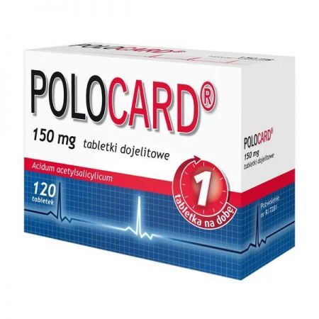 Polocard, 150 mg tabletki dojelitowe, 120 szt. + Bez recepty | Serce i krążenie | Profilaktyka przeciwzakrzepowa ++ Polpharma