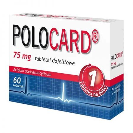Polocard, 75 mg tabletki dojelitowe, 60 szt + Bez recepty | Serce i krążenie | Profilaktyka przeciwzakrzepowa ++ Polpharma