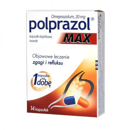 Polprazol Max, 20 mg kapsułki dojelitowe twarde, 14 szt. + Bez recepty | Przewód pokarmowy i trawienie | Nadkwaśność i zgaga ++ Polpharma