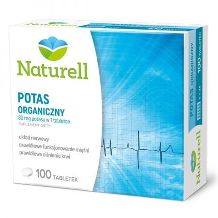 Potas Organiczny, tabletki, 100 szt Naturell + Bez recepty | Witaminy i minerały | Magnez i potas ++ Us Pharmacia