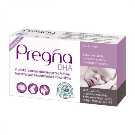 Pregna DHA, kapsułki, 30 szt. + Mama i dziecko | Ciąża i poród | Witaminy dla kobiet w ciąży ++ Verco