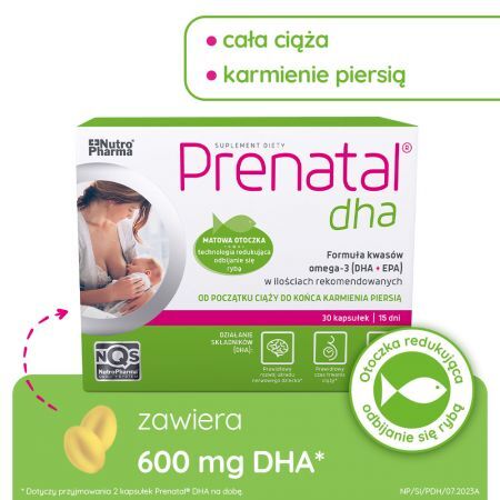 Prenatal DHA, kapsułki, 30 szt. + Bez recepty | Witaminy i minerały | W ciąży i podczas karmienia ++ Nutropharma